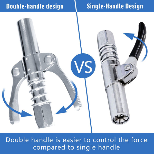 Grease Gun Coupler High Pressure Quick Release Lock Nozzles With Hose For 1/8"Npt Grease Guns