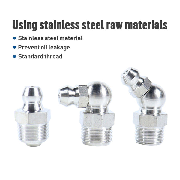 Grease Gun Coupler High Pressure Quick Release Lock Nozzles With Hose For 1/8"Npt Grease Guns