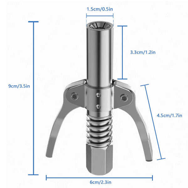 Grease Gun Coupler High Pressure Quick Release Lock Nozzles With Hose For 1/8"Npt Grease Guns
