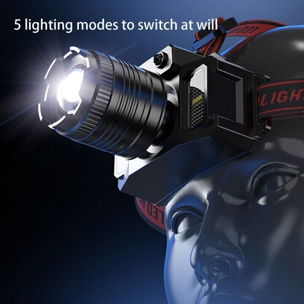 900000Lm Led Headlamp Rechargeable Headlight Zoomable Torch Lamp Flashlight Led Car Lights
