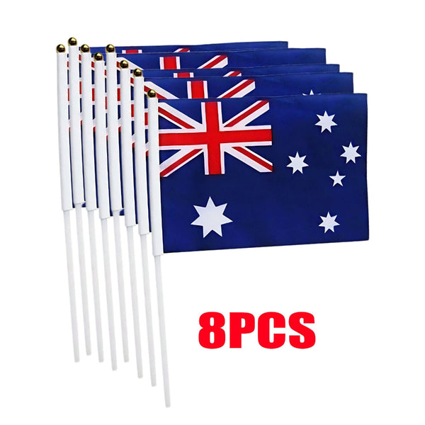 Small Hand Held Australian Occasions Yard Garden Outdoor Decor Banner Set Flags