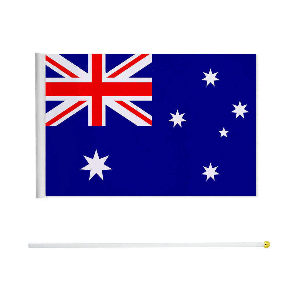 Small Hand Held Australian Occasions Yard Garden Outdoor Decor Banner Set Flags