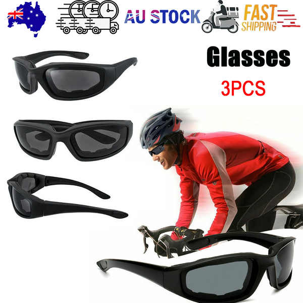 3Pcs Chopper Foam Padded Motorcycle Riding Glasses Sunglasses Windproof Goggles Other Motorcycle Clothing
