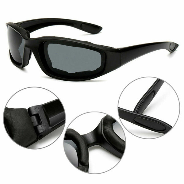 3Pcs Chopper Foam Padded Motorcycle Riding Glasses Sunglasses Windproof Goggles Other Motorcycle Clothing