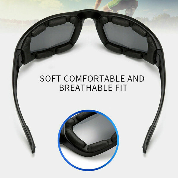 3Pcs Chopper Foam Padded Motorcycle Riding Glasses Sunglasses Windproof Goggles Other Motorcycle Clothing