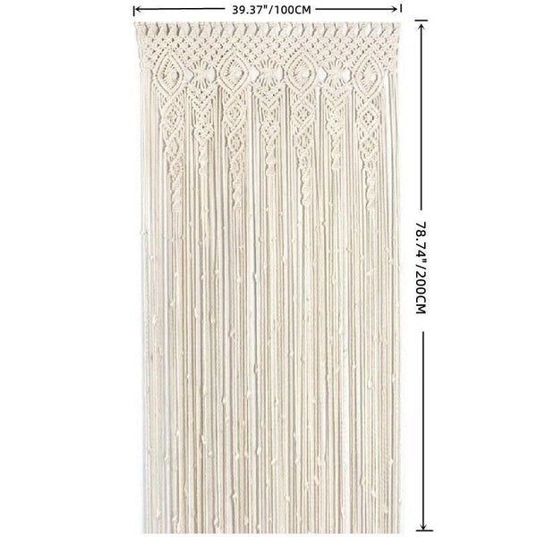 2M Heavy Duty Macrame Curtain Boho Woven Wall Hanging Doorway Wedding Curtains & Drapes