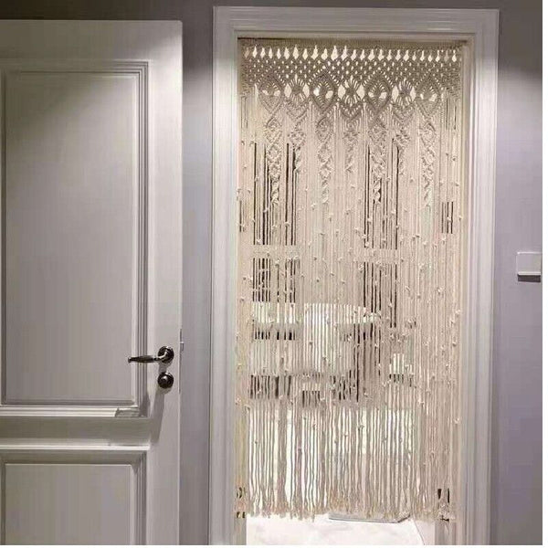 2M Heavy Duty Macrame Curtain Boho Woven Wall Hanging Doorway Wedding Curtains & Drapes
