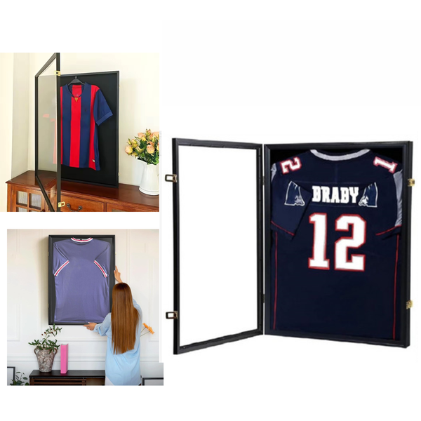 Jersey Frame Display Case Large Sports Showcase Box Custom Shirt Black 60X80cm Display Stands