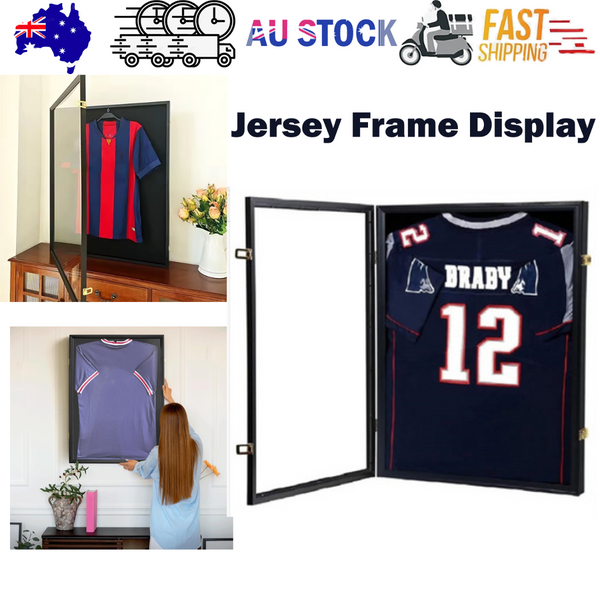 Jersey Frame Display Case Large Sports Showcase Box Custom Shirt Black 60X80cm Display Stands