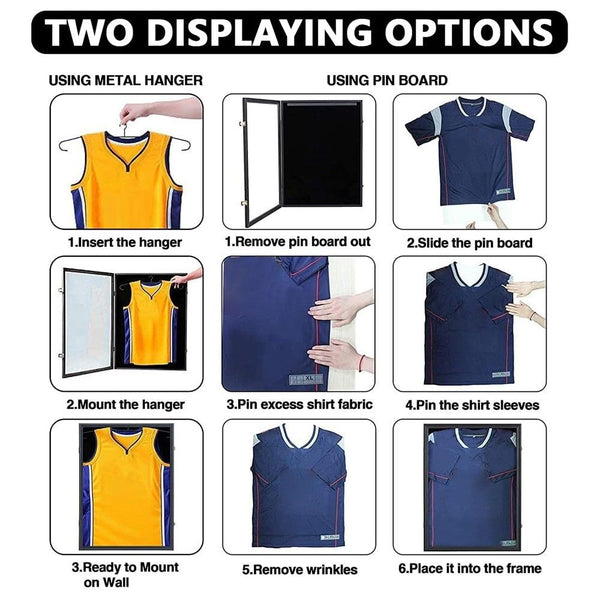 Jersey Frame Display Case Large Sports Showcase Box Custom Shirt Black 60X80cm Display Stands