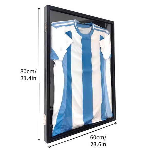 Jersey Frame Display Case Large Sports Showcase Box Custom Shirt Black 60X80cm Display Stands