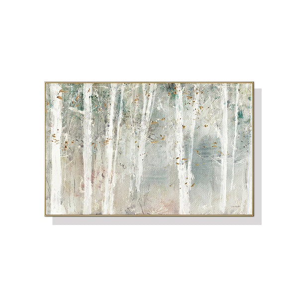 70Cmx100cm Forest Hang Painting Style Gold Frame Canvas Wall Art