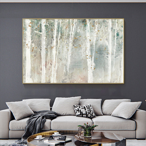 70Cmx100cm Forest Hang Painting Style Gold Frame Canvas Wall Art