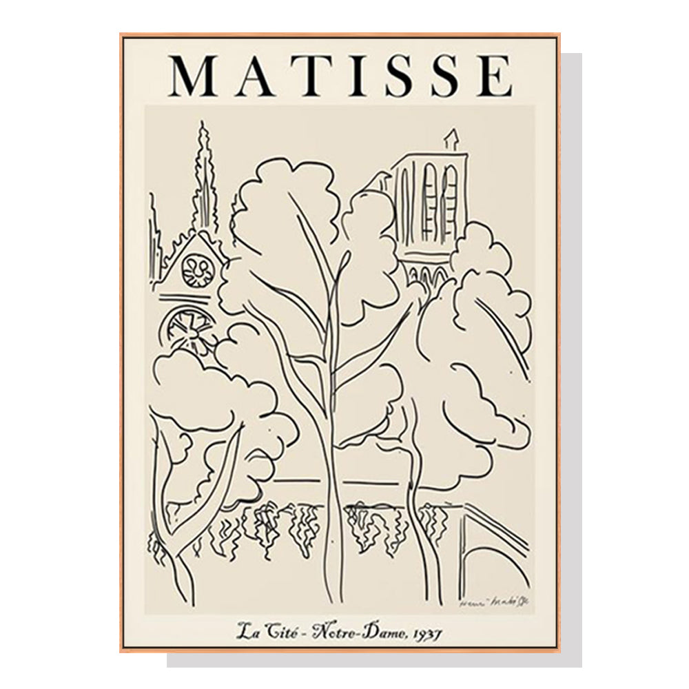 50Cmx70cm Line Art By Henri Matisse Wood Frame Canvas Wall Wall Art