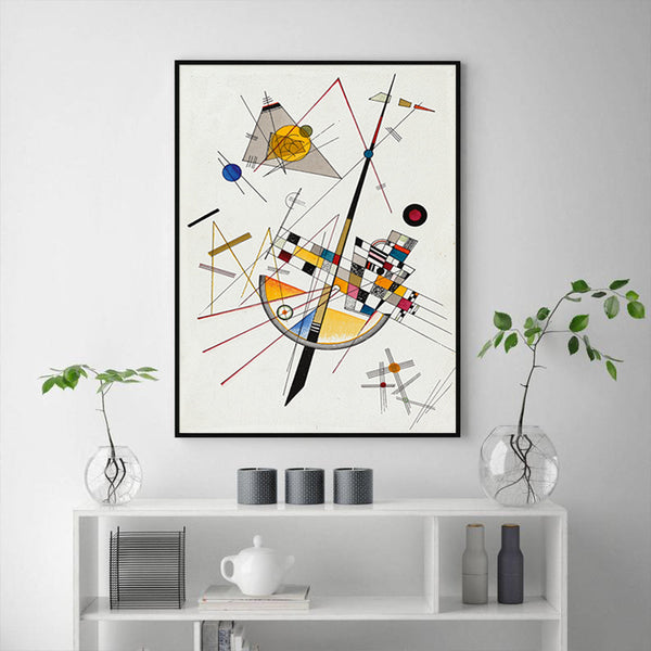 70Cmx100cm Delicate Tension By Wassily Kandinsky Black Frame Canvas Wall Art