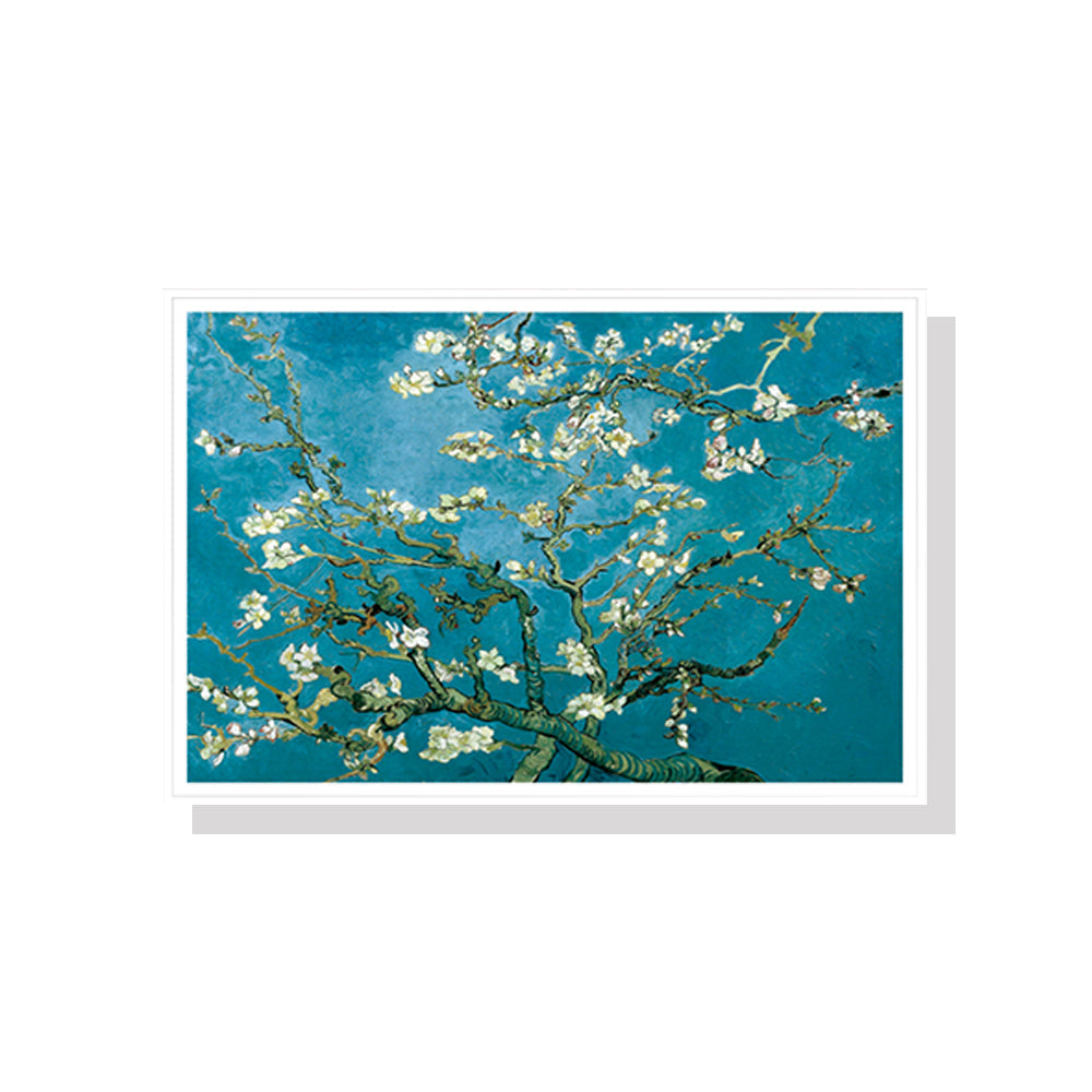 50Cmx70cm Van Gogh Almond Blossom White Frame Canvas Wall Art
