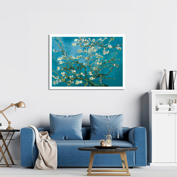 50Cmx70cm Van Gogh Almond Blossom White Frame Canvas Wall Art