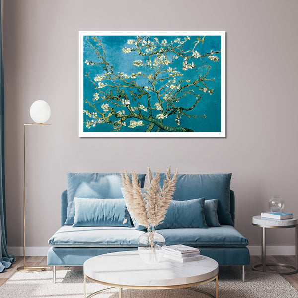 50Cmx70cm Van Gogh Almond Blossom White Frame Canvas Wall Art