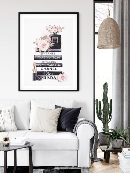 60Cmx90cm Fashion Book Black Frame Canvas Wall Art