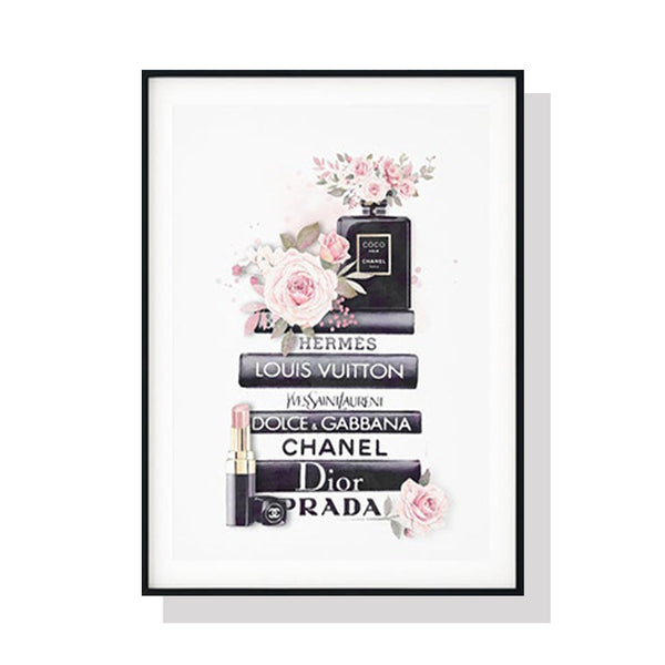 60Cmx90cm Fashion Book Black Frame Canvas Wall Art