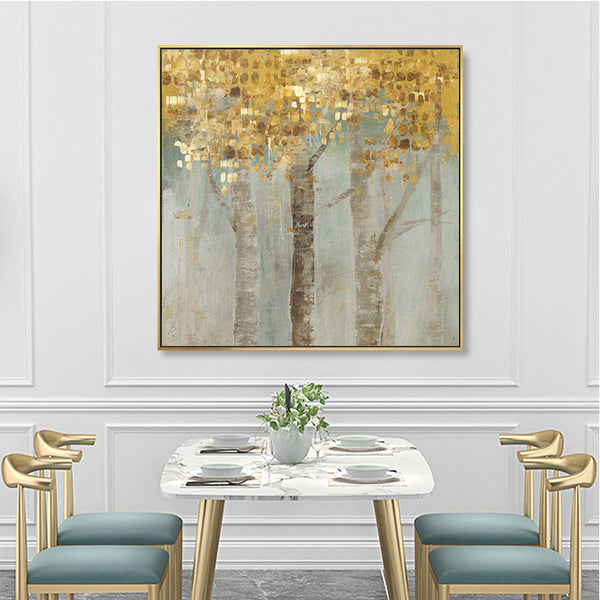 60Cmx60cm Golden Leaves 2 Sets Frame Canvas Wall Art