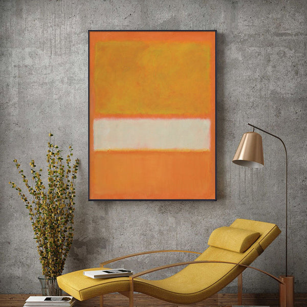 90Cmx135cm Yellow By Mark Rothko Black Frame Canvas Wall Art