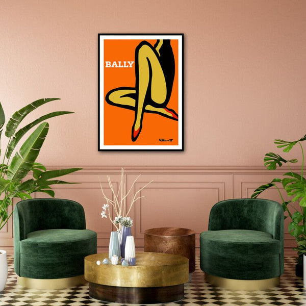 40Cmx60cm Orange Legs Black Frame Canvas Wall Art