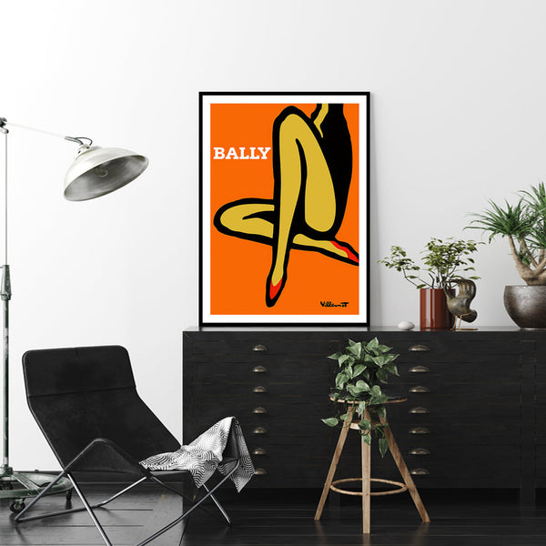 80Cmx120cm Orange Legs Black Frame Canvas Wall Art