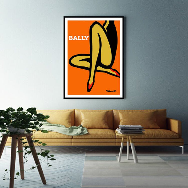 80Cmx120cm Orange Legs Black Frame Canvas Wall Art