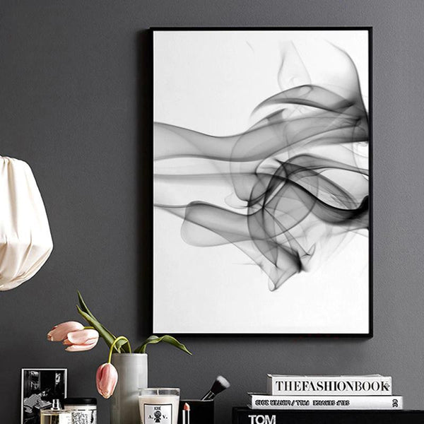 70Cmx100cm Stylish Abstract Black 2 Sets Frame Canvas Wall Art