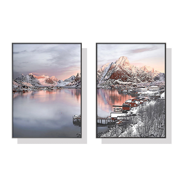 80Cmx120cm Nordic Norway Sets Black Frame Canvas Wall Art