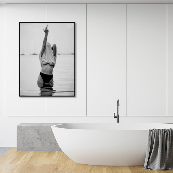 100Cmx150cm Feminist Print Black Frame Canvas Wall Art