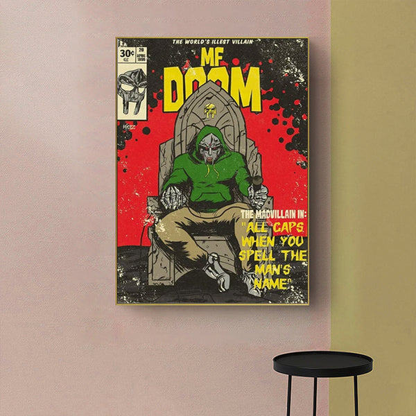 80Cmx120cm Mf Doom Music Gold Frame Canvas Wall Art