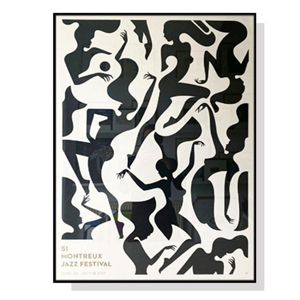 40Cmx60cm Jazz Festival Black Frame Canvas Wall Art