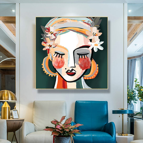 80Cmx80cm Sophie Ii Gold Frame Canvas Wall Art