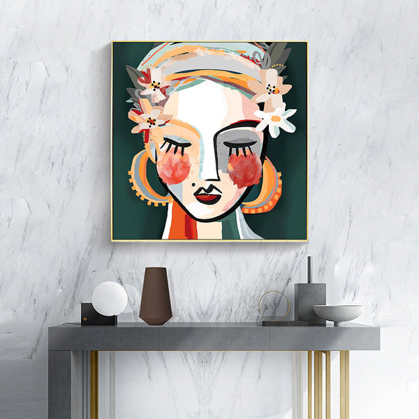 80Cmx80cm Sophie Ii Gold Frame Canvas Wall Art