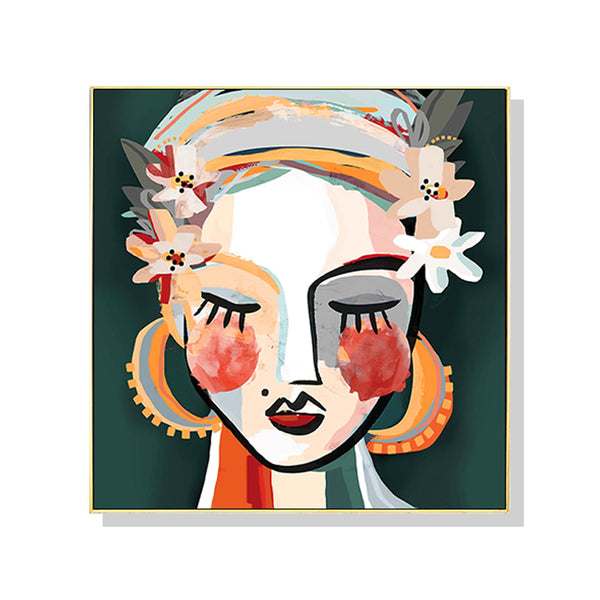 90Cmx90cm Sophie Ii Gold Frame Canvas Wall Art