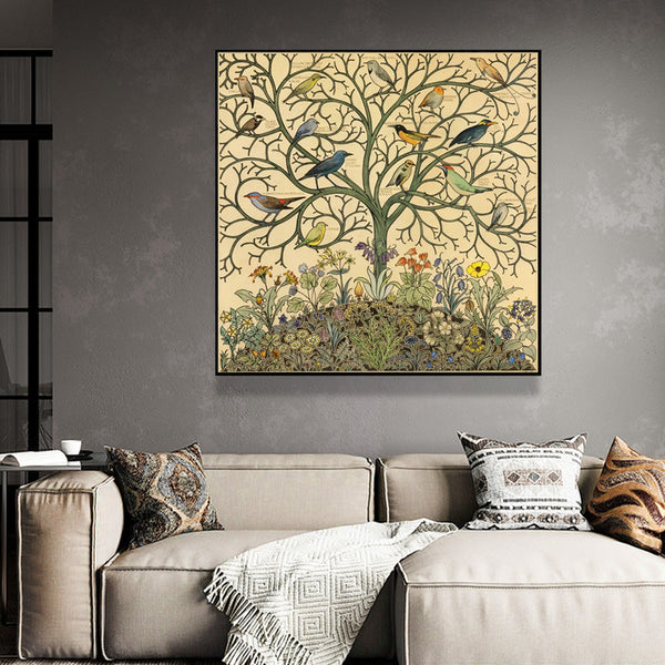 100Cmx100cm Tree Of Life Black Frame Canvas Wall Art