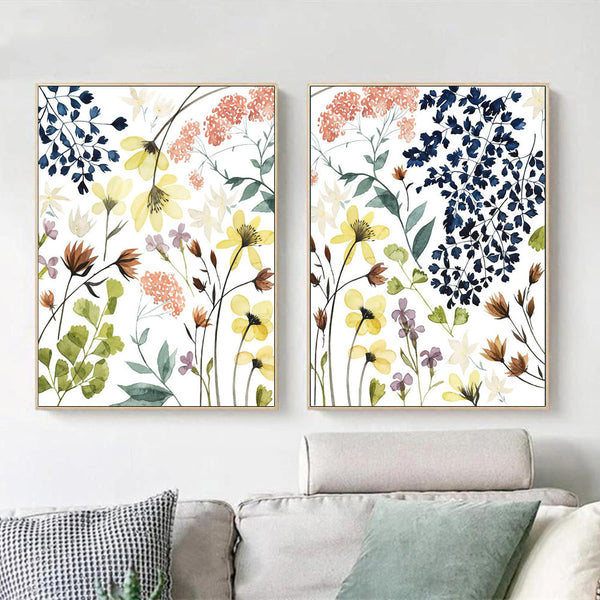 40Cmx60cm Flower Composition 2 Sets Gold Frame Canvas Wall Art
