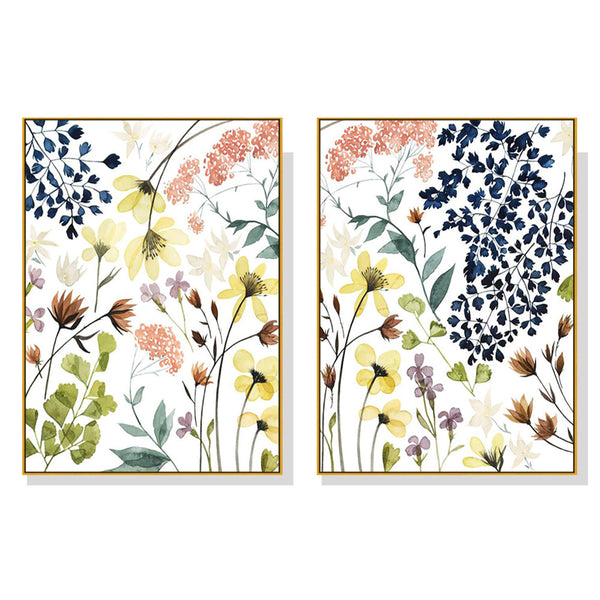 100Cmx150cm Flower Composition 2 Sets Gold Frame Canvas Wall Art