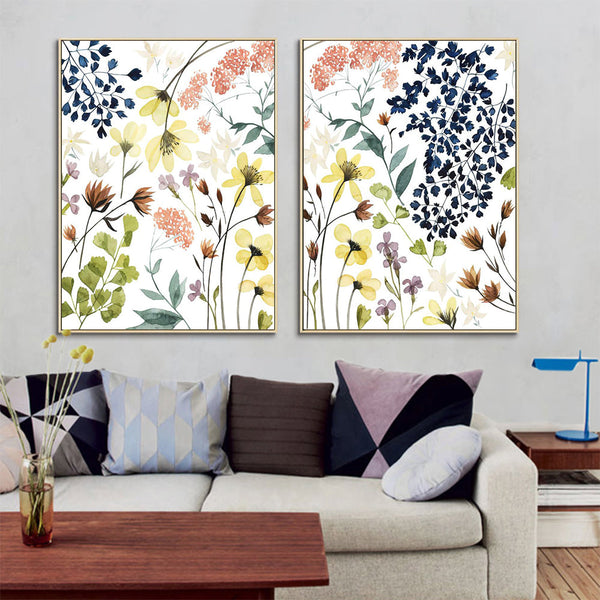 100Cmx150cm Flower Composition 2 Sets Gold Frame Canvas Wall Art
