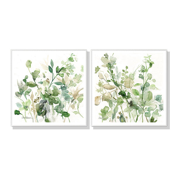 90Cmx90cm Sage Garden By Carol Robinson 2 Sets White Frame Canvas Wall Art