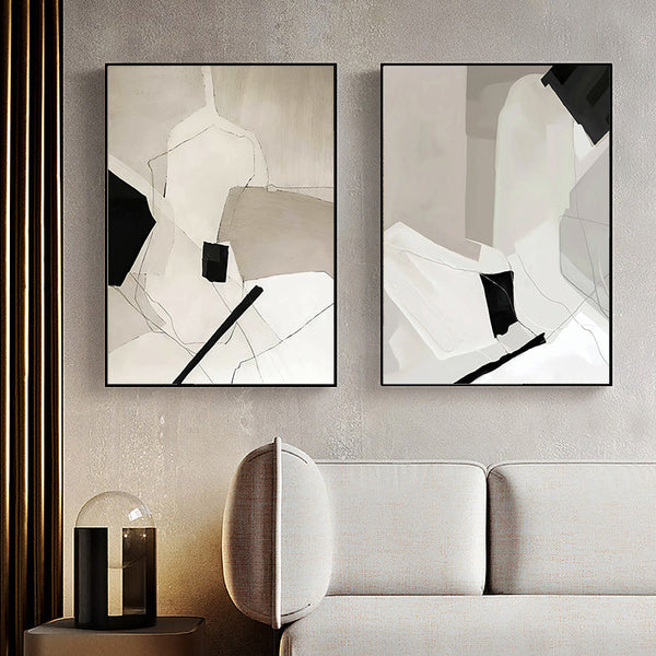 70Cmx100cm Modern Abstract 3 Sets Black Frame Canvas Wall Art
