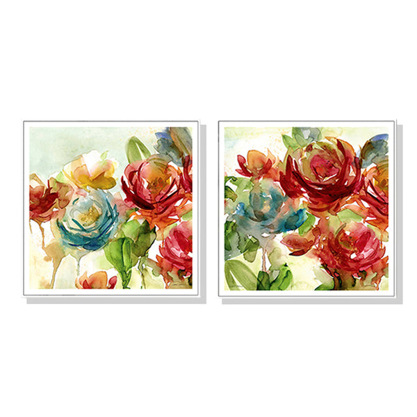 80Cmx80cm Rosewater Garden By Carol Robinson 2 Sets White Frame Canvas Wall Art