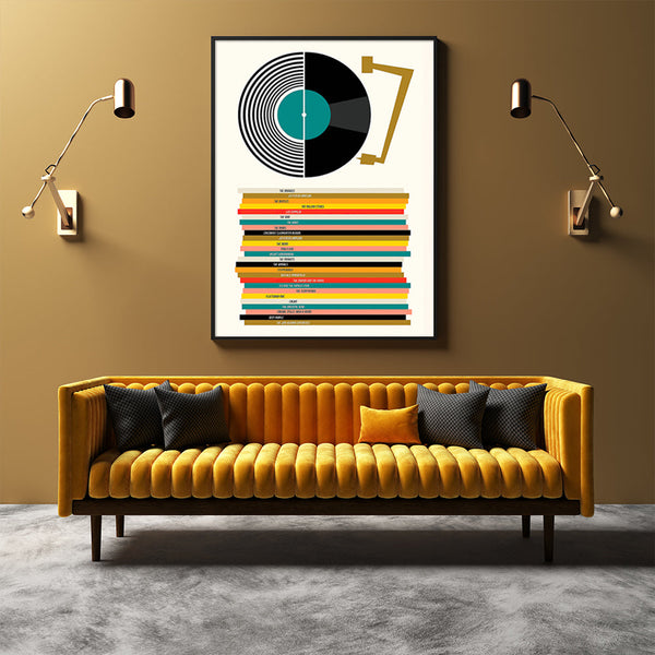 90Cmx135cm Music Black Frame Canvas Wall Art