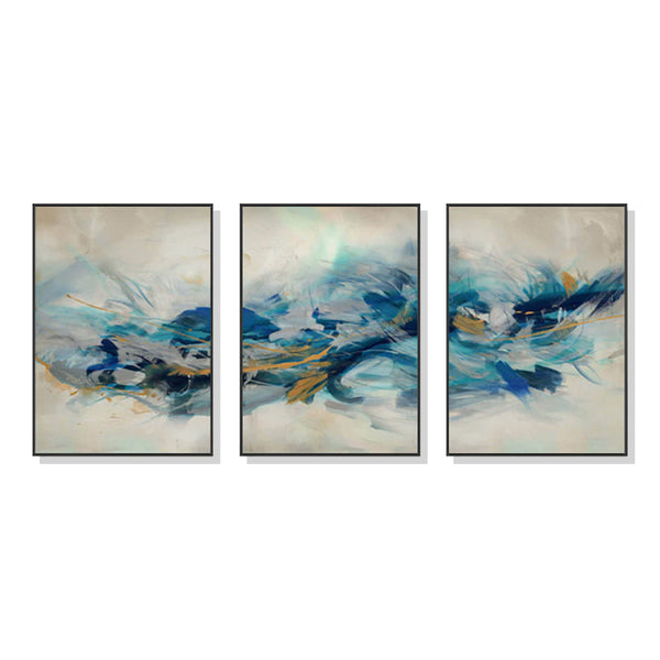 70Cmx100cm The Universal 3 Sets Black Frame Canvas Wall Art