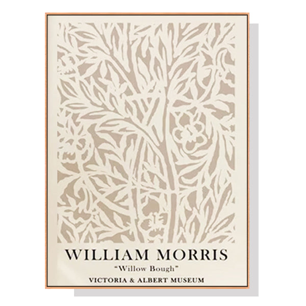100Cm X 150Cm William Morris Neutral Wood Frame Canvas Wall Art