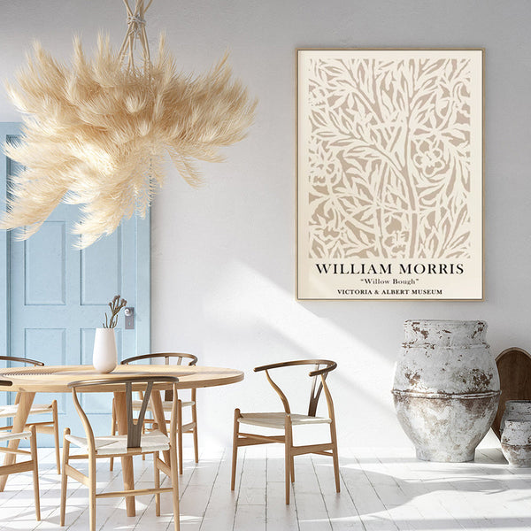 100Cm X 150Cm William Morris Neutral Wood Frame Canvas Wall Art