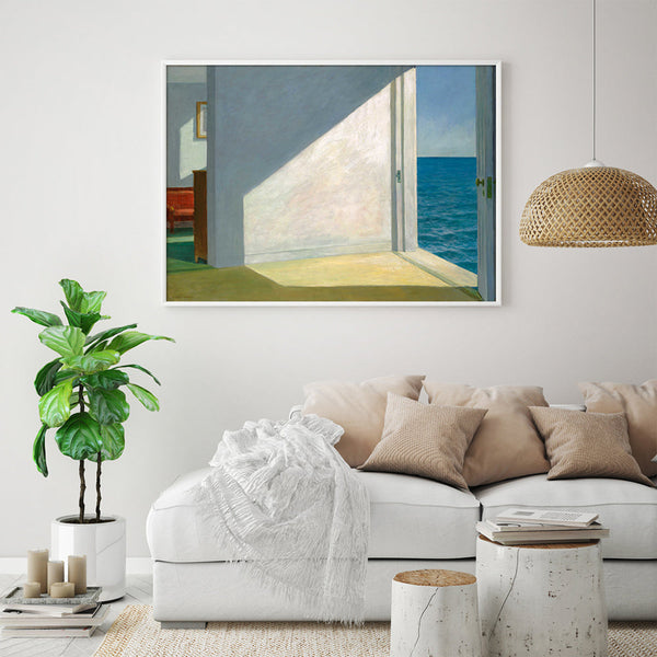 50Cmx70cm Room By The Sea Edward Hopper White Frame Canvas Wall Art
