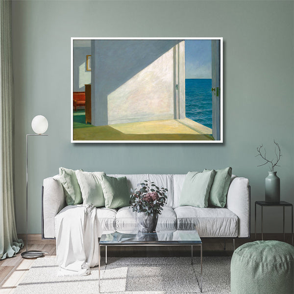 50Cmx70cm Room By The Sea Edward Hopper White Frame Canvas Wall Art